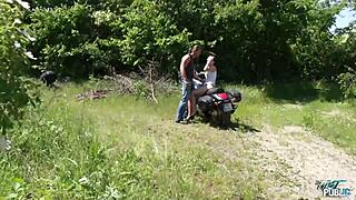 Girl's Intense Ecstasy After Motorcycle Fuck