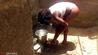 German ebony milf enjoys outdoor doggystyle with wild passion