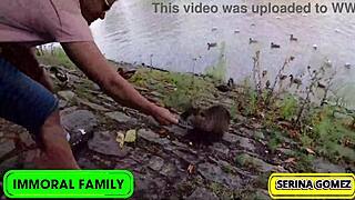 duck feeding turns to dick sucking serina swallows deans cream