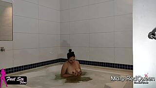 Gym boy intensely fucks redhead in motel bathtub