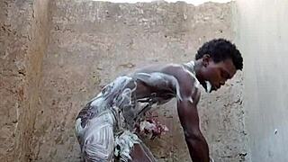 The best way to enjoy sex is when both partners shower together, bathing with monster cocks