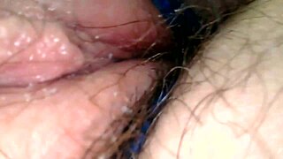 Missionary cunnilingus with close-ups of creampie.