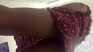 i sneak under my neighbor's skirt for a massage and masturbation session