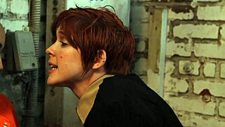 wet lesbians lick and fuck hard, ripping clothes in quickie