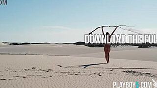 can this belgium playboy model miluniel louis strip outdoors with perfect round ass?