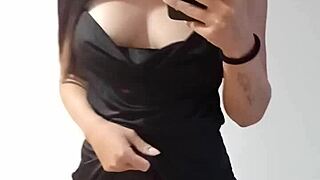 Beautiful Woman with Natural Big Tits Poses