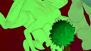 ochako and mina double team deku in hentai