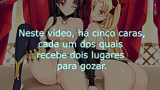 Ishtar and Ereshkigal Dominate Wild Gangbang in Hentai Joi Português!