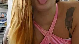 Exhibitionist Flashes Pussy and Cock in Solo Masturbation Display