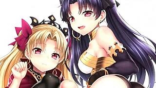Ishtar and Ereshkigal Dominate Wild Gangbang in Hentai Joi Português!