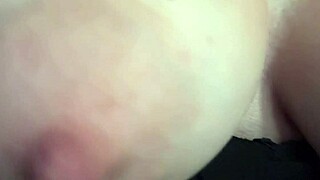 Super horny milf flashes her juicy big tits slowly