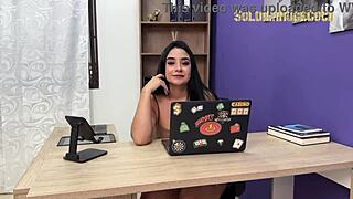 My teen 18+ secretary begs for a raise, so i make her suck my cock and swallow cum at work 😏