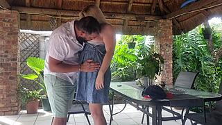 i creampie fucked my best friend's wife on the patio while he's at work