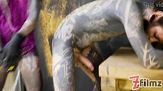 alt dominatrix pegging tattooed worker - anal fuck dripping dick cumshot female domination