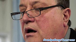 Classy teen 18+ babe screwed by horny senior grandfather