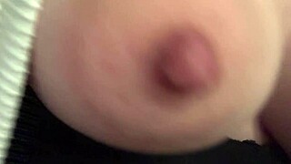 Super horny milf flashes her juicy big tits slowly