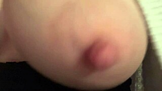 Super horny milf flashes her juicy big tits slowly