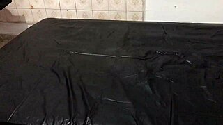 bound in self-bondage with leg straps