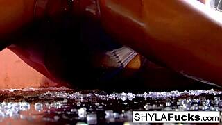 rare erotic solo by sexy shyla stylez 😍 she masturbates her big tits and pussy, nude and blonde babe