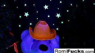 Romi Rain And Dani Share Passionate Lesbian Oral Under Black Lights