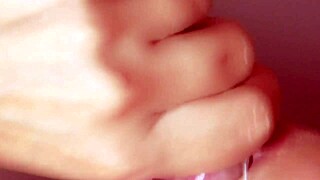 Japanese girlfriend milks me in uncensored close-up