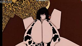 Cowgirl rides and gets fucked by the bull hard 😜