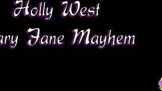 Girls Holly and Jane explore their first lesbian experience together