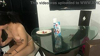 I get so horny eating a juicy cock with strawberry and cream!