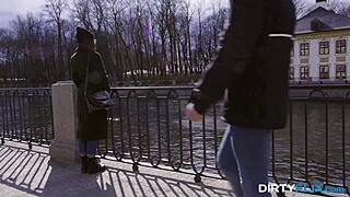 Insatiable nerdy teen 18+ Emily Wilson bent over for shaved pussy fucking. She rides and gives blowjob.