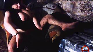 Klaudiaambergirl masturbates in black lingerie.