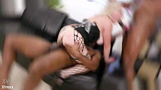 Sweet Mery takes first interracial dp with bbc, rough balls deep action and cum swallow