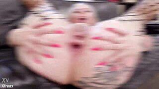 Sweet Mery takes first interracial dp with bbc, rough balls deep action and cum swallow