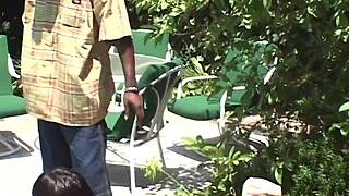 milfs enjoy outdoor threesome with shaved pussy licking and blowjobs