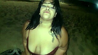 Found BBW with Pierced Nipples for First Bath Tongue Play 😏