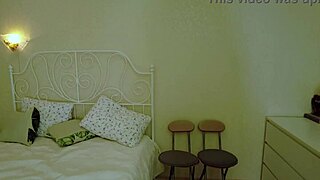 Pregnant babe shows off big belly while masturbating solo on camera