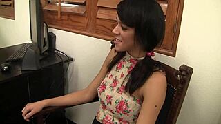 Binky bangs worships a huge black dick with cumshot