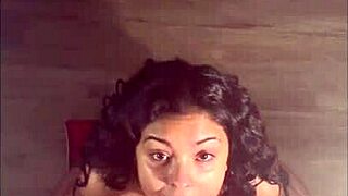 Busty Latina Titty Fucks Dildo With Natural Tits