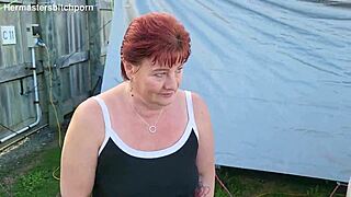 Filthy Kiwi Mature Milf Pisses at Campground