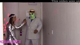 Disco dancing alien meets Nicci Taylor for interracial fun.