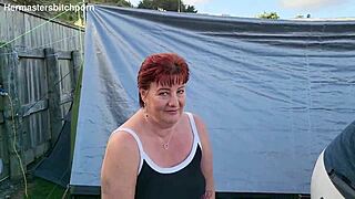 Filthy Kiwi Mature Milf Pisses at Campground