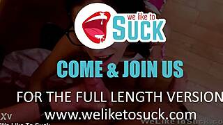 cum splattered glasses teen pov blowjob