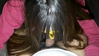 Amateur Takes Monster Cock Creampie On Sofa After Blowjob