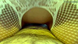 Morning Blowjob And Cowgirl Riding In White Fishnets