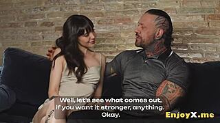 hey, watch this tatted girl deepthroat and slurp all the cum?