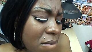 Ebony amateurs feel intense pleasure in office fucking scene