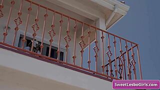 these sexy lesbian girls are kissing and licking each other's big natural boobs - aiden ashley and lumi ray