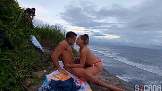 i filmed this hot blonde fucking a surfer on the beach secretly