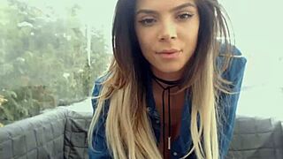 Hot Girl Having Fun On Webcam With Big Tits Outdoors