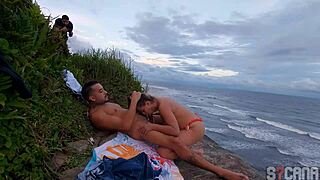 i filmed this hot blonde fucking a surfer on the beach secretly