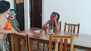 Two sexy milfs playing cards, then getting naughty 😈